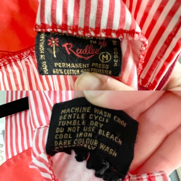 VTG Red and White Candy Stripe Muumuu House Dress - Picture 14 of 15